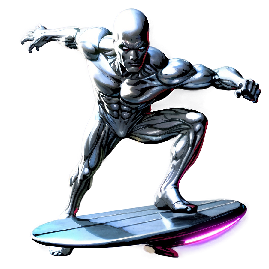 Silver Surfer In Space Battle Png Cap PNG Image