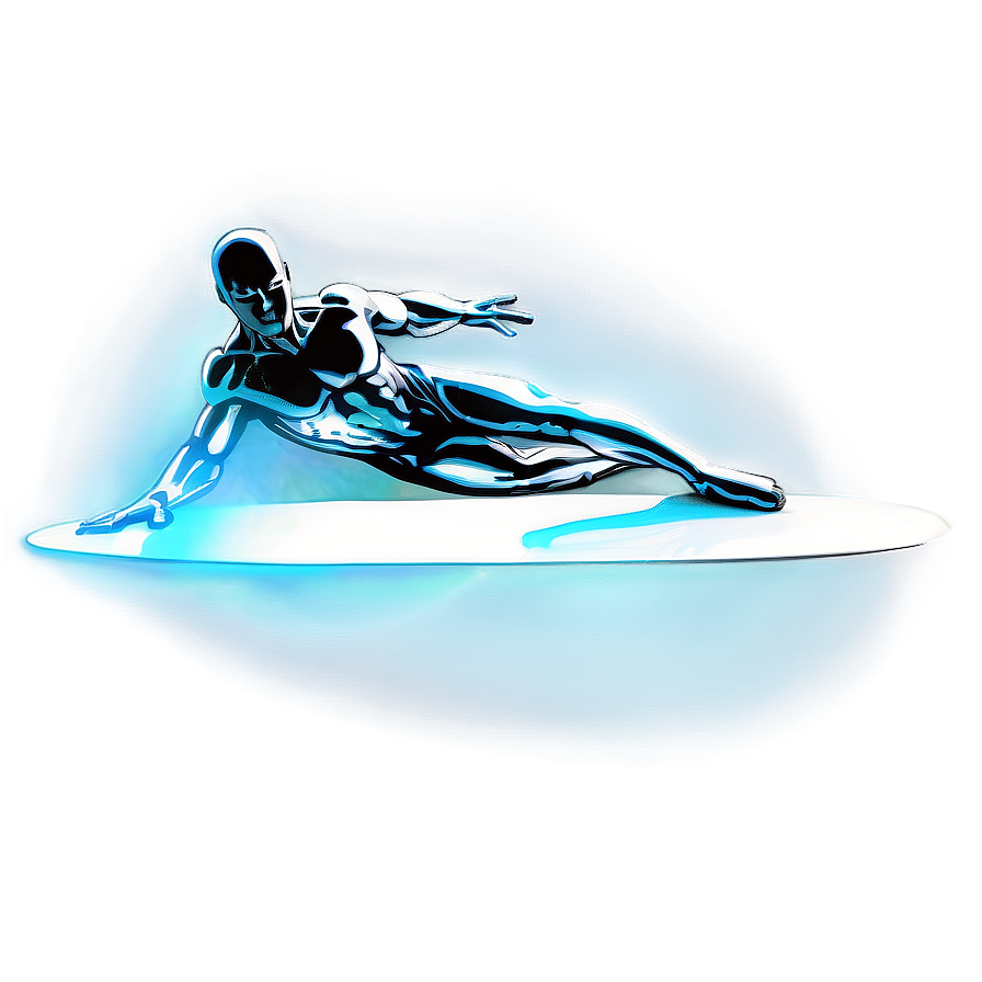 Silver Surfer On Surfboard Png Fsu PNG Image