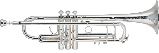 Silver Trumpet Isolatedon White PNG Image