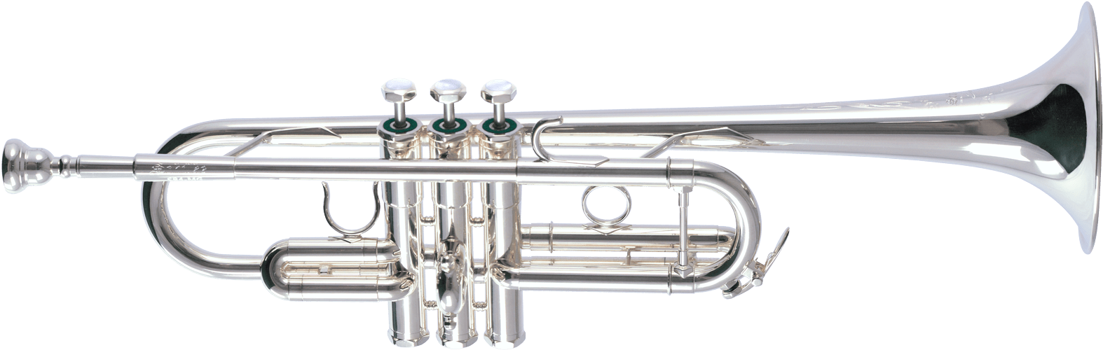 Silver Trumpet Isolatedon White PNG Image