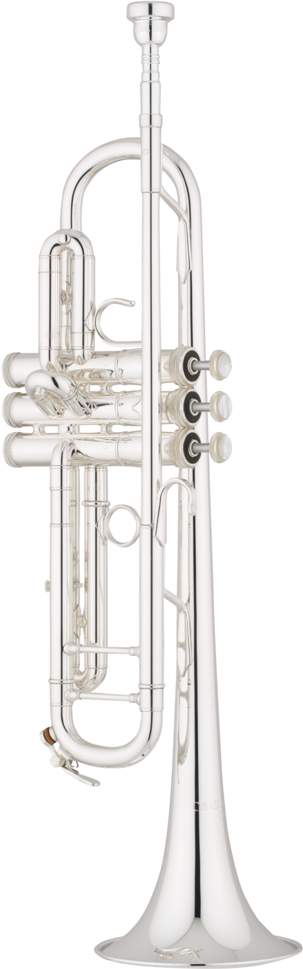 Silver Trumpet Standing Vertical PNG Image