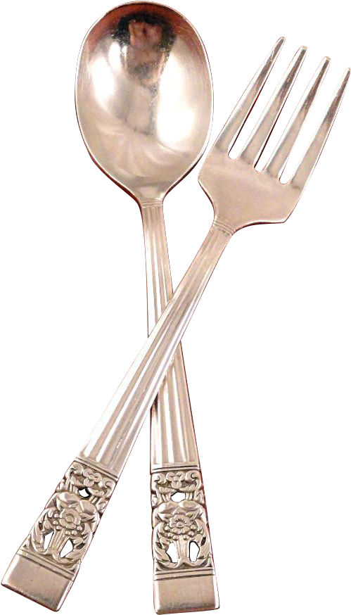 Silverware Crossed Forkand Spoon PNG Image