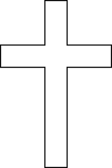 Simple Black Crosson White Background PNG Image