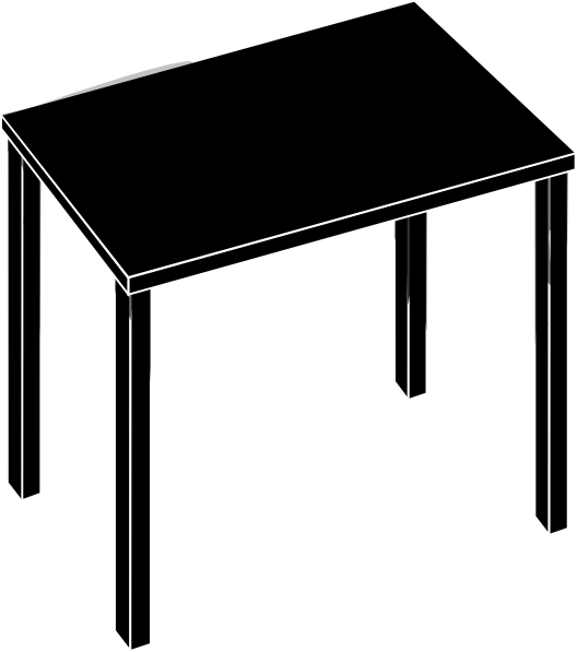 Simple Black Table Clipart PNG Image