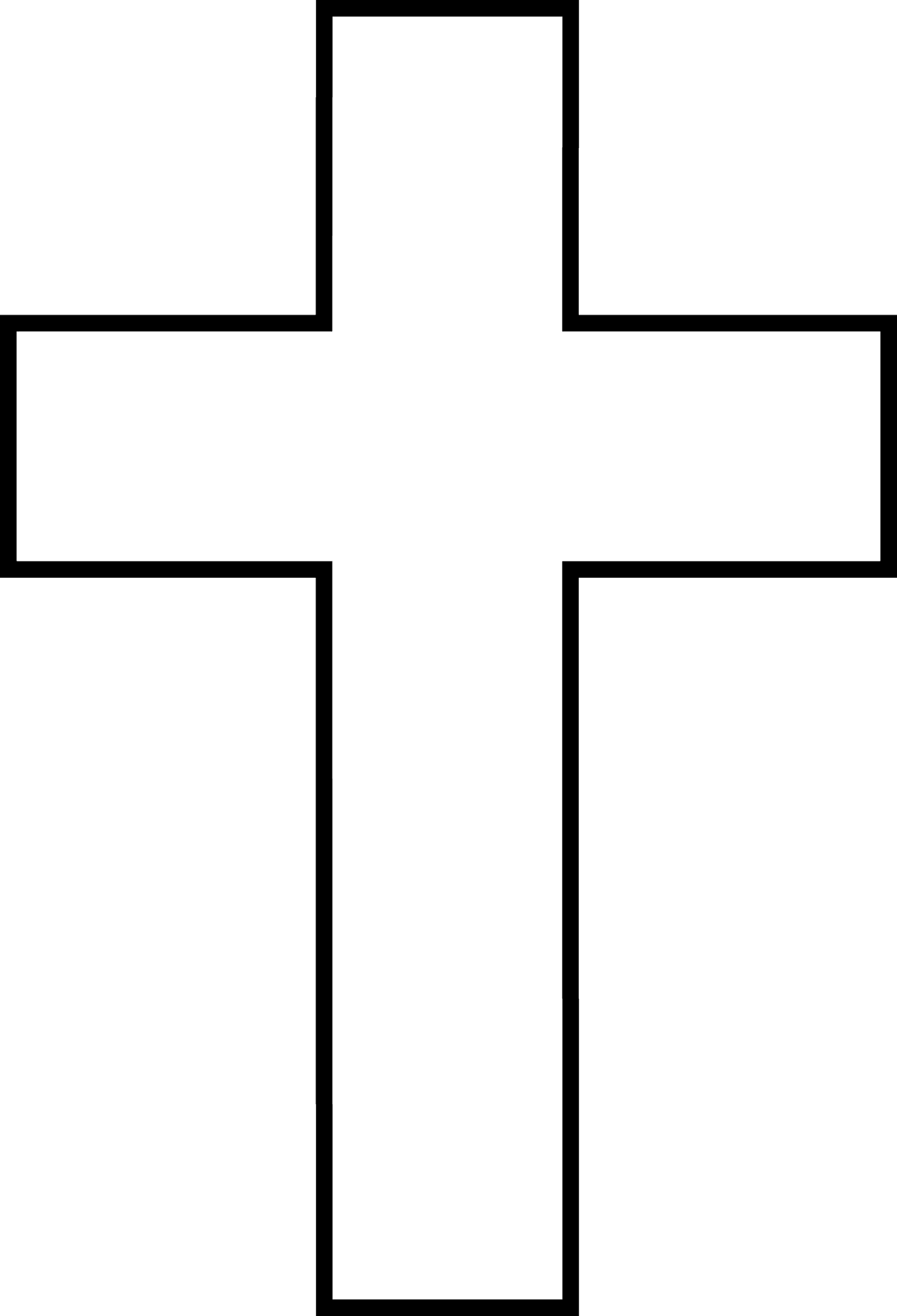 Simple Blackand White Cross Clipart PNG Image