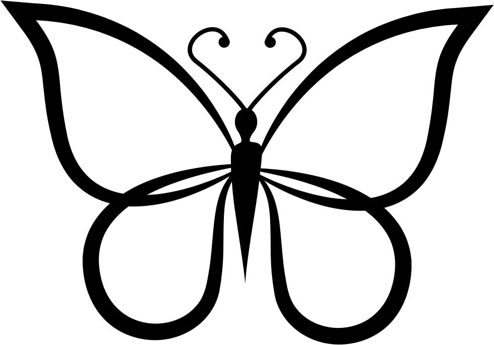 Simple Butterfly Outline Graphic PNG Image