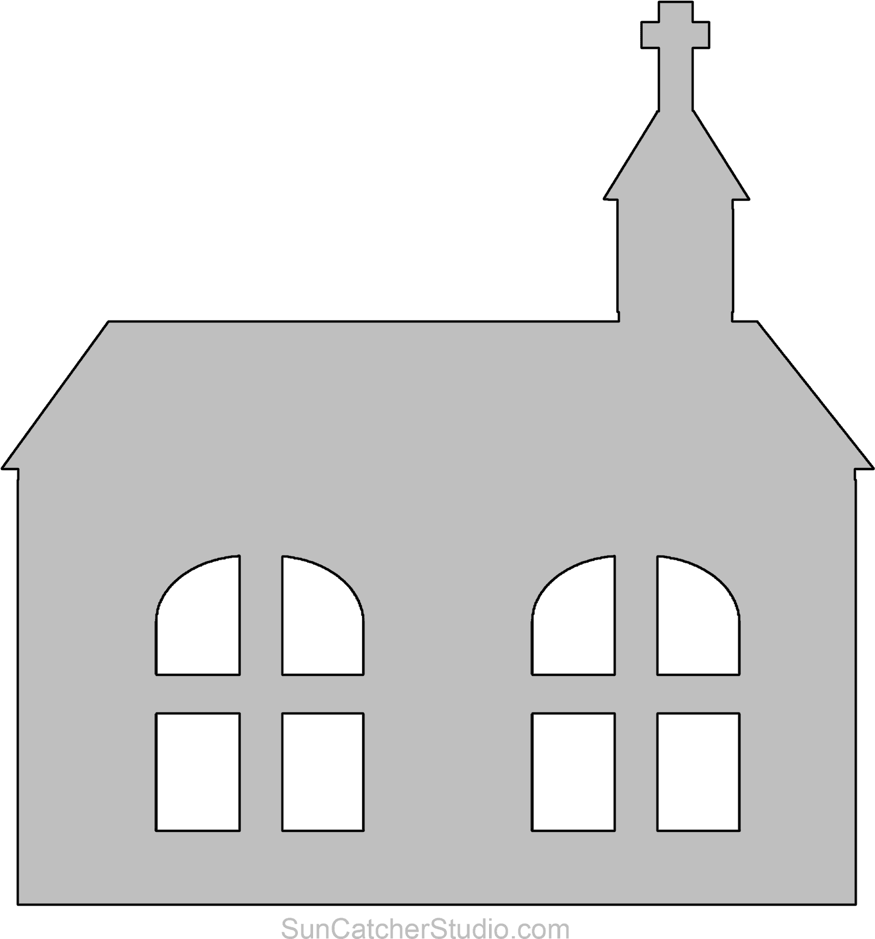 Simple Church Outline PNG Image