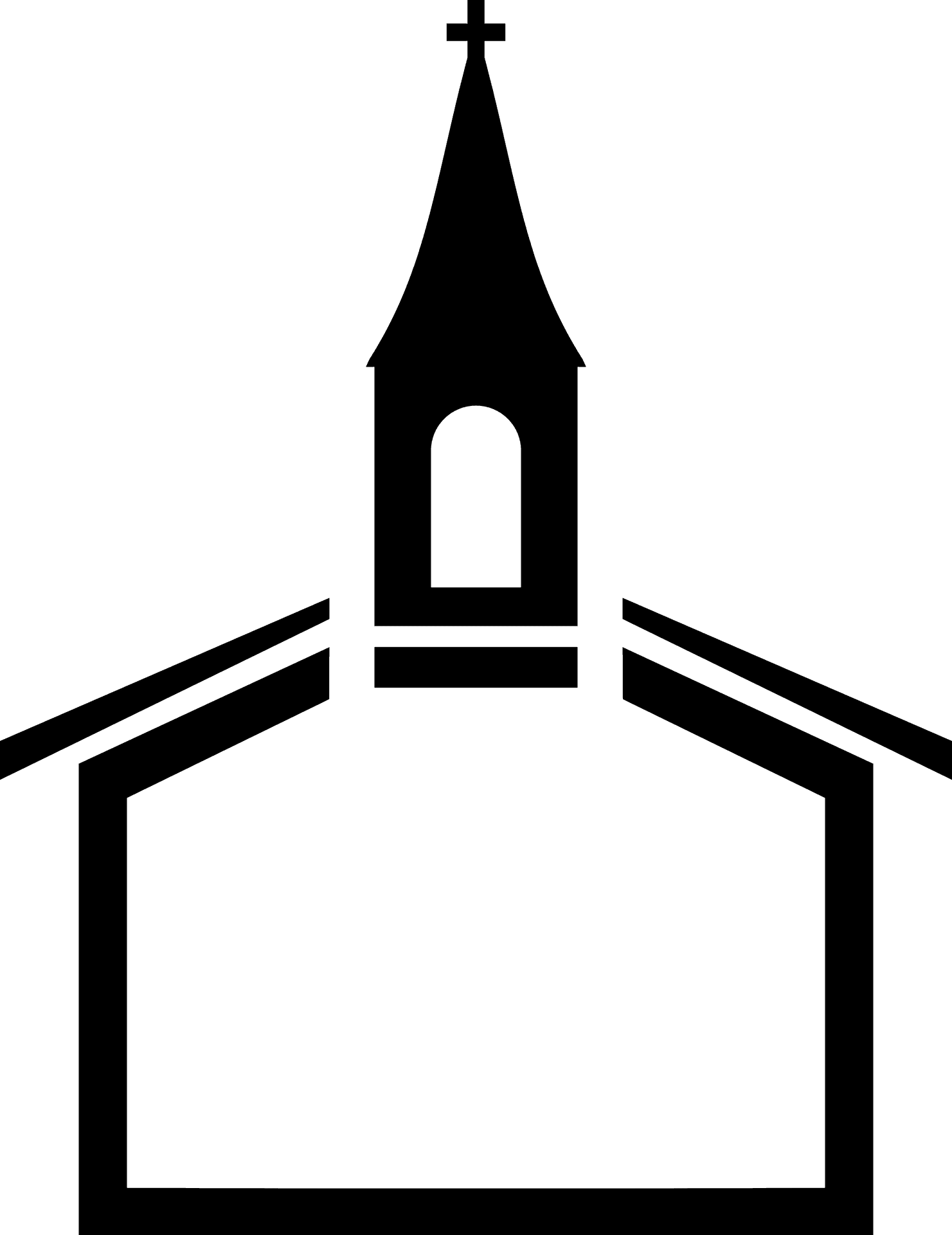 Simple Church Silhouette PNG Image