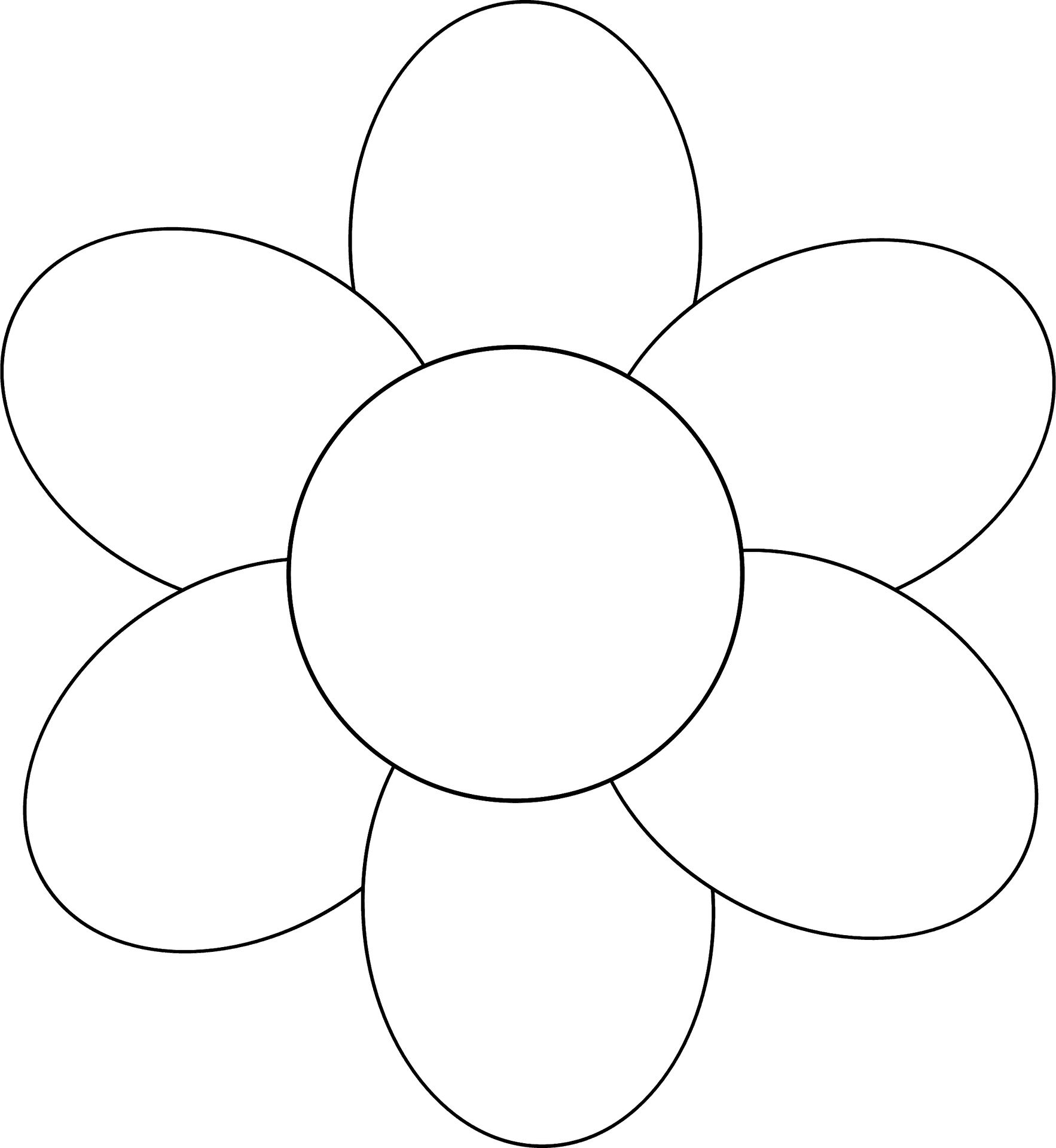 Simple Flower Outline Graphic PNG Image