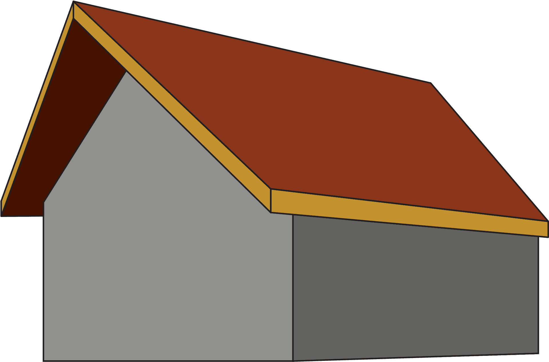 Simple Gable Roof Structure PNG Image