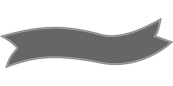 Simple Gray Banner Ribbon PNG Image