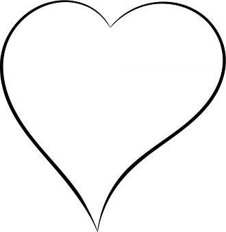 Simple Heart Outline PNG Image