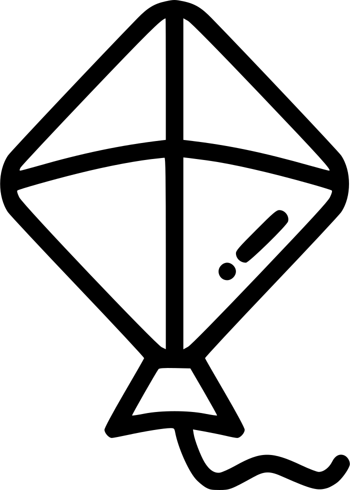 Simple Kite Line Art PNG Image