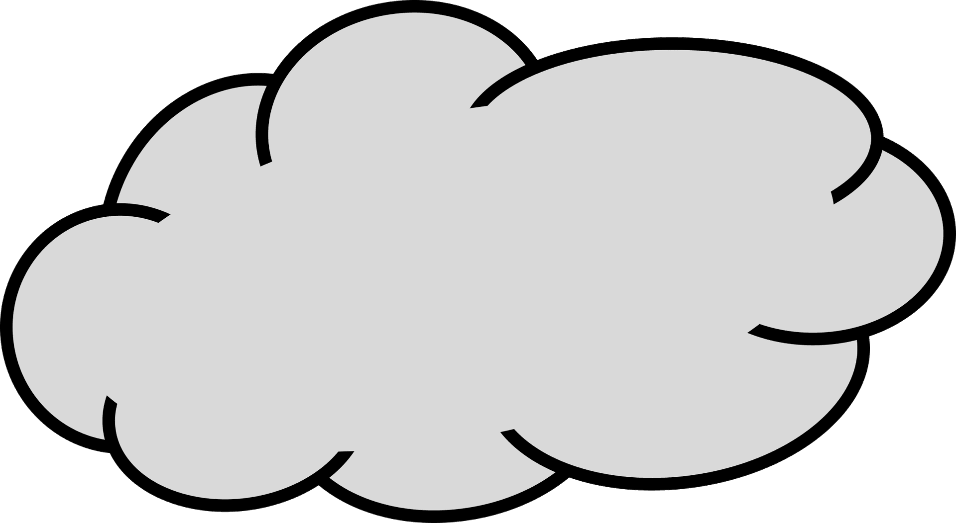 Simple Outlined Cloud Clipart PNG Image