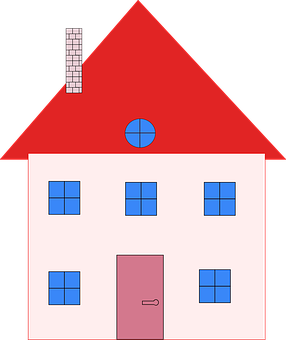 Simple Red Roof House Vector PNG Image