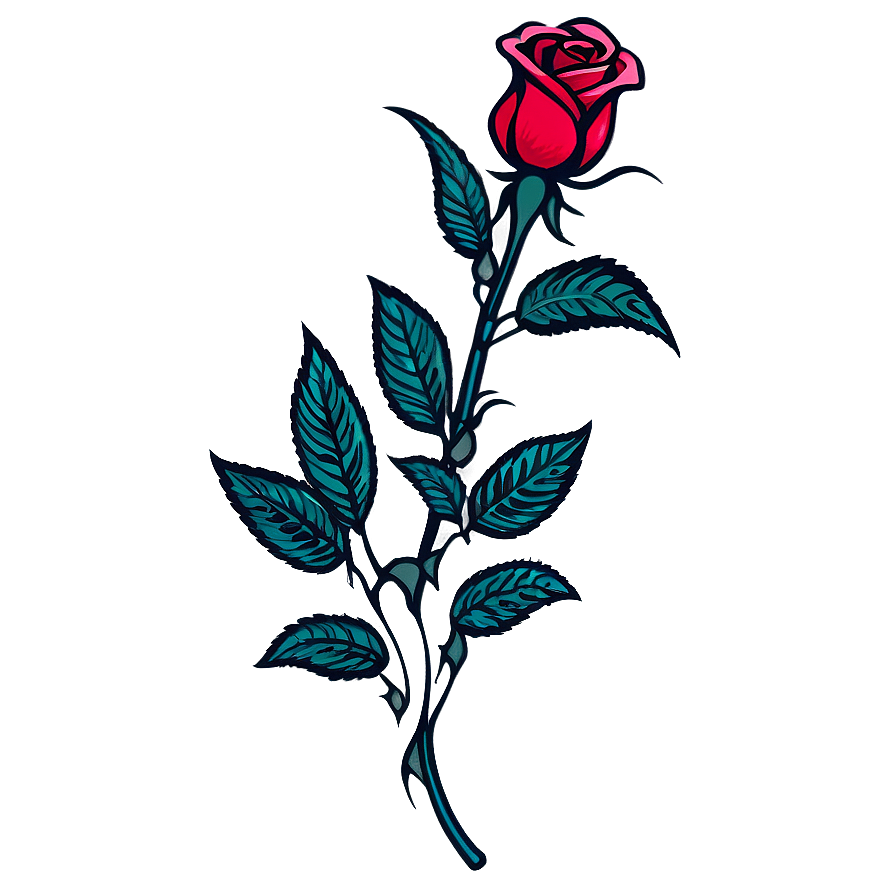 Simple Rose Tattoo Picture Png Ajs PNG Image