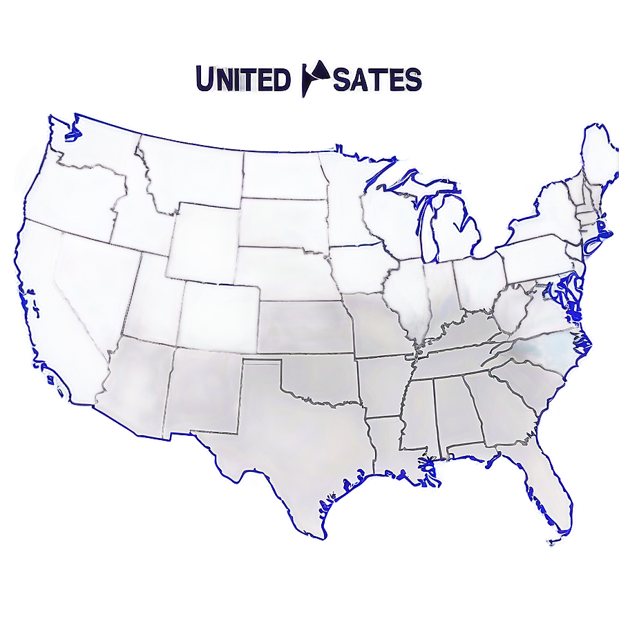 Simple United States Map Outline Png Btd80 PNG Image