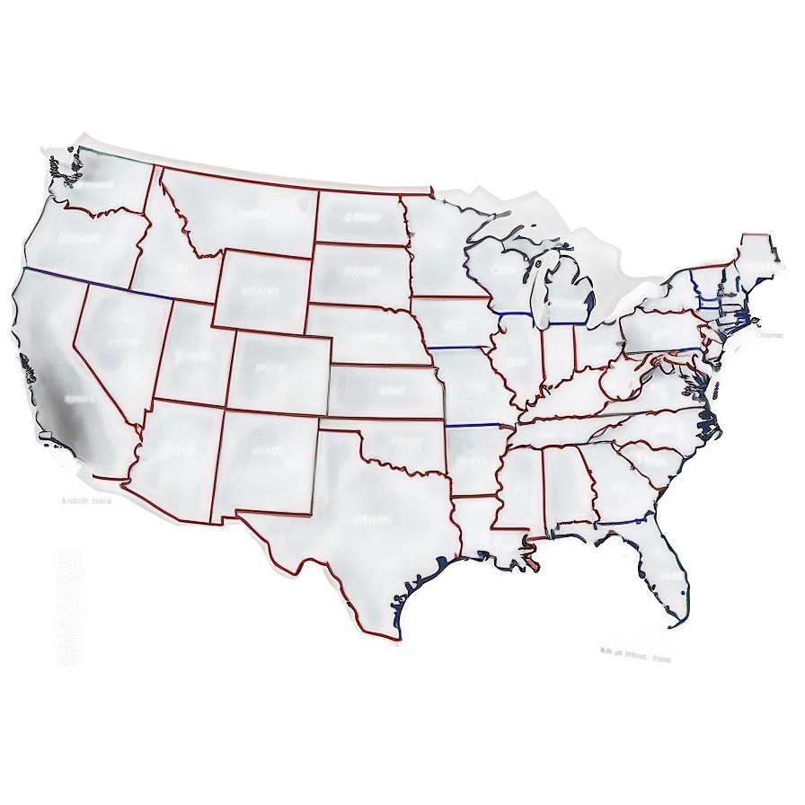 Simple United States Map Outline Png Lxn32 PNG Image