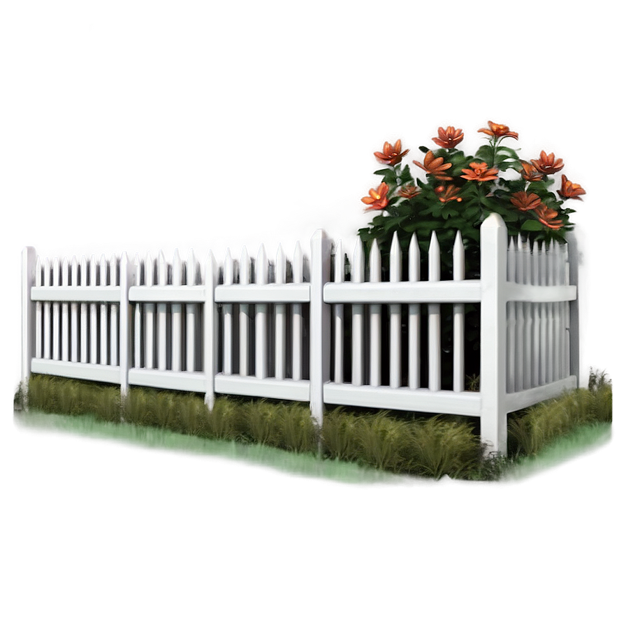 Simple White Fence For Garden Png 85 PNG Image