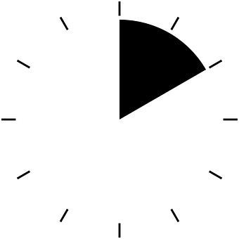 Simplified Blackand White Clock Face PNG Image