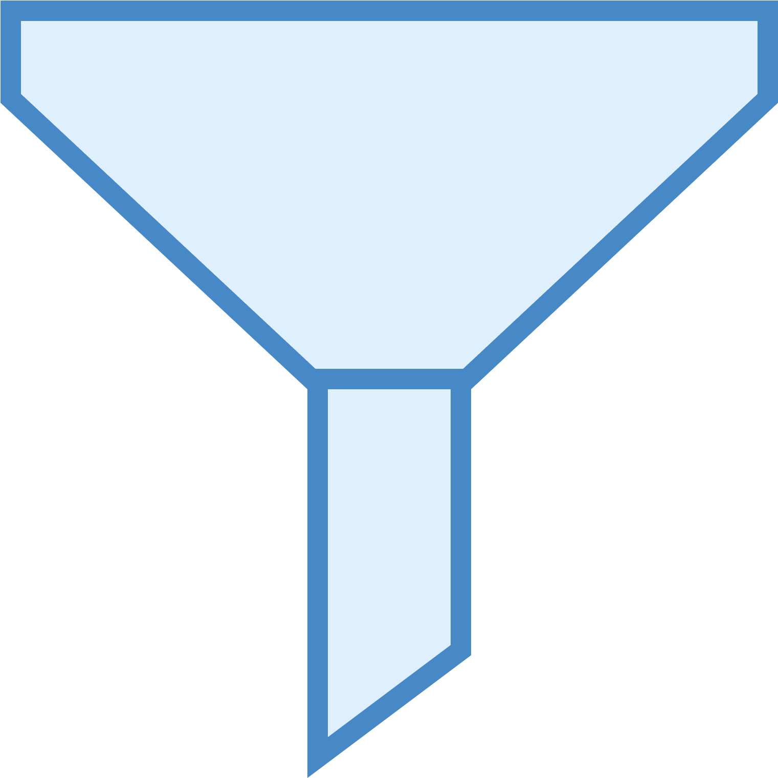 Simplified Blue Sales Funnel Graphic PNG Image