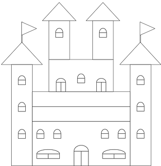 Simplified Castle Illustration PNG Image