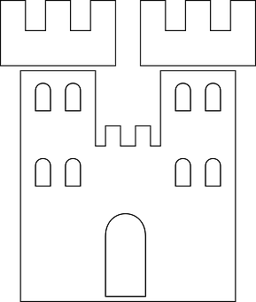 Simplified Castle Silhouette PNG Image