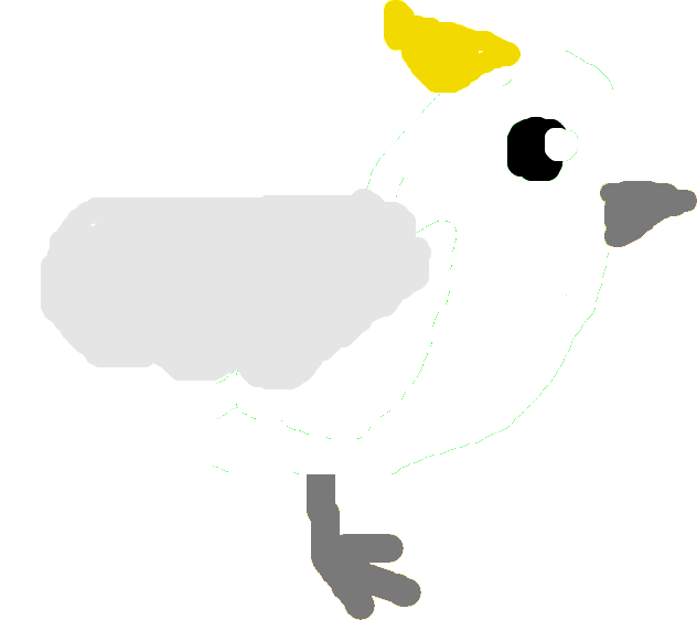 Simplified Cockatoo Illustration PNG Image