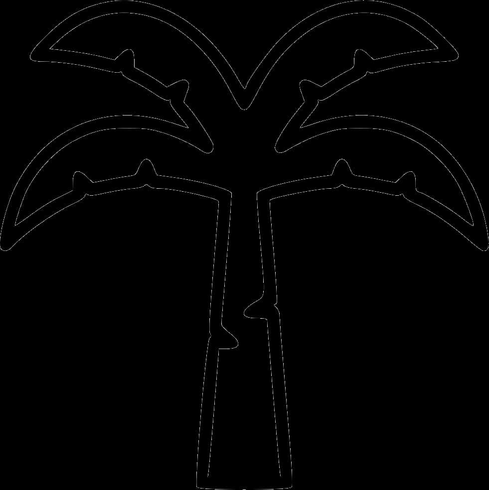 Simplified Coconut Tree Outline PNG Image