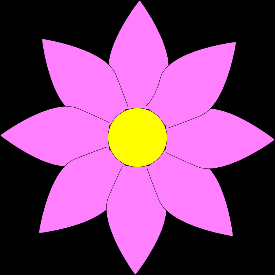 Simplified Graphic Pink Flower PNG Image