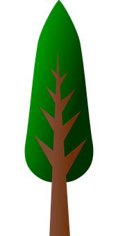 Simplified Green Tree Graphic PNG Image