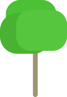 Simplified Green Tree Graphic PNG Image