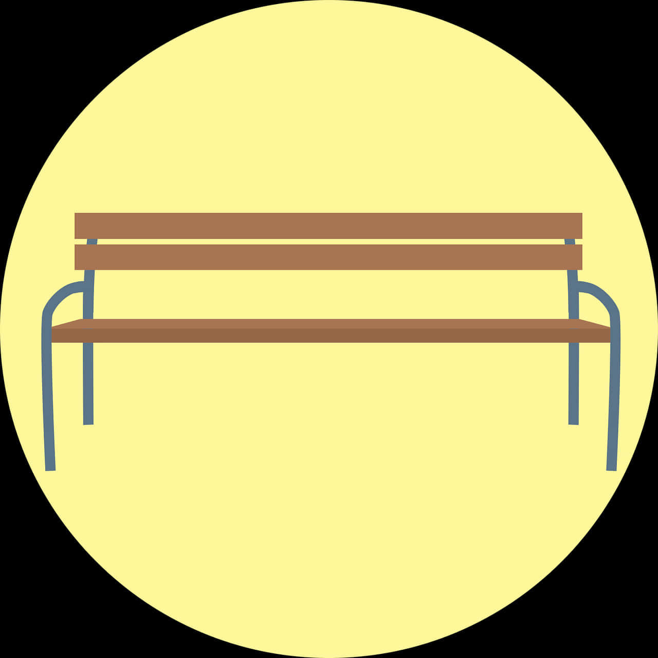 Simplified Park Bench Vector PNG Image