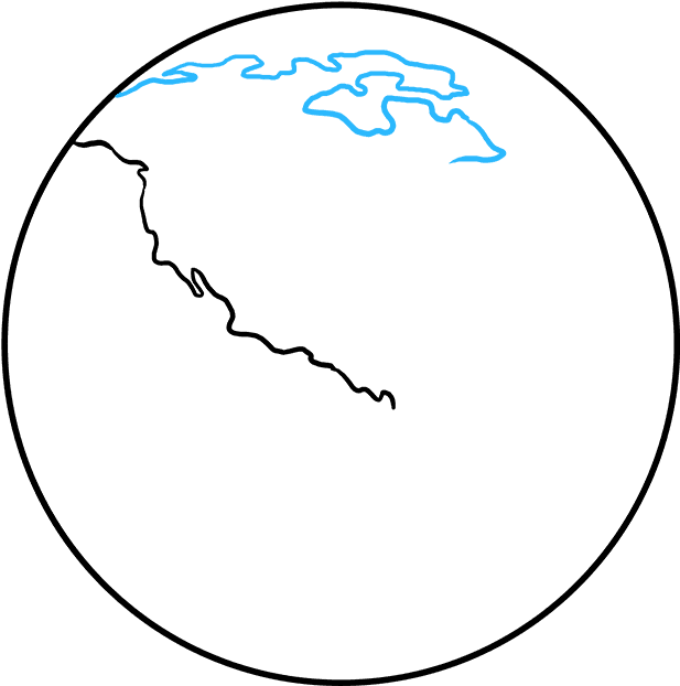 Simplified Planet Earth Drawing PNG Image