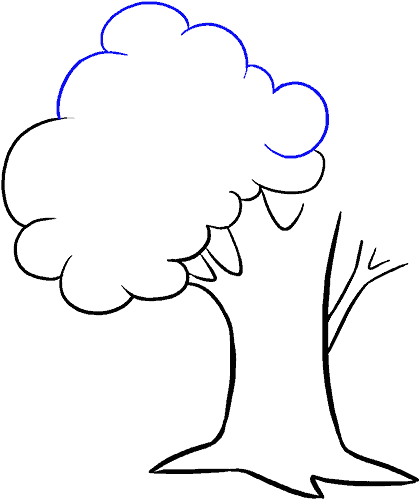 Simplified Tree Line Drawing PNG Image