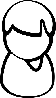 Simplified User Icon Blackand White PNG Image