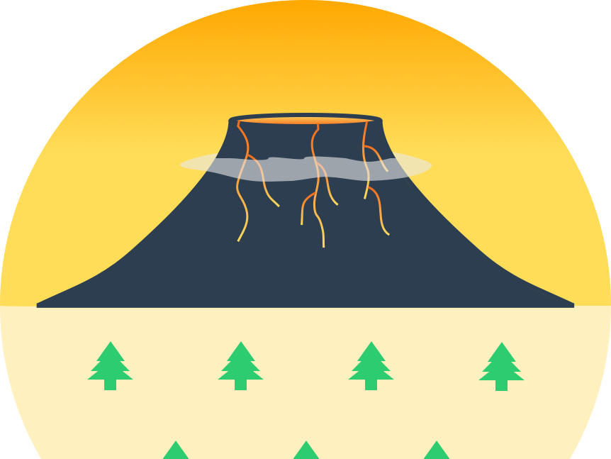 Simplified Volcano Illustration PNG Image