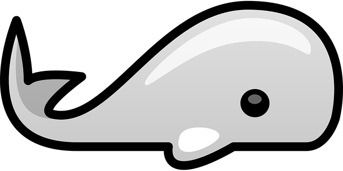 Simplified Whale Icon PNG Image