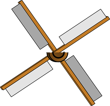 Simplified Windmill Graphic PNG Image