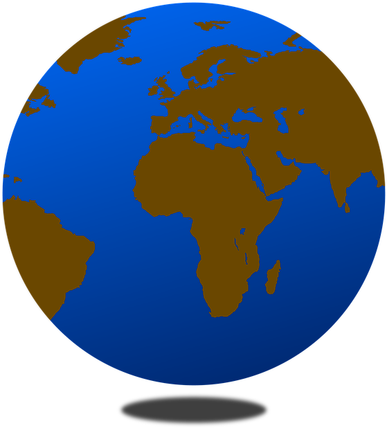 Simplified World Globe Graphic PNG Image