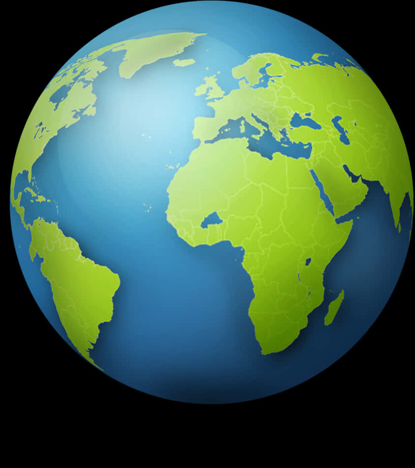 Simplified World Globe PNG Image