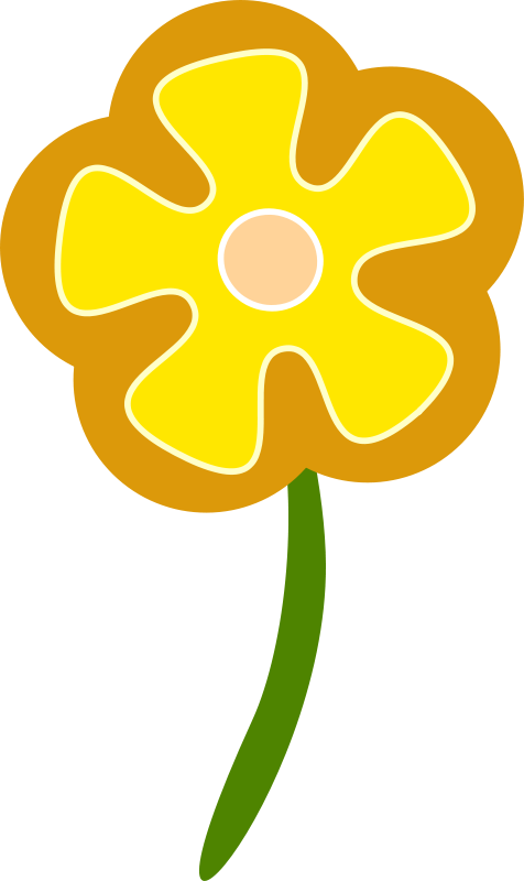 Simplified Yellow Flower Illustration PNG Image