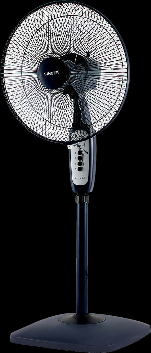 Singer Standing Fan Black Background PNG Image