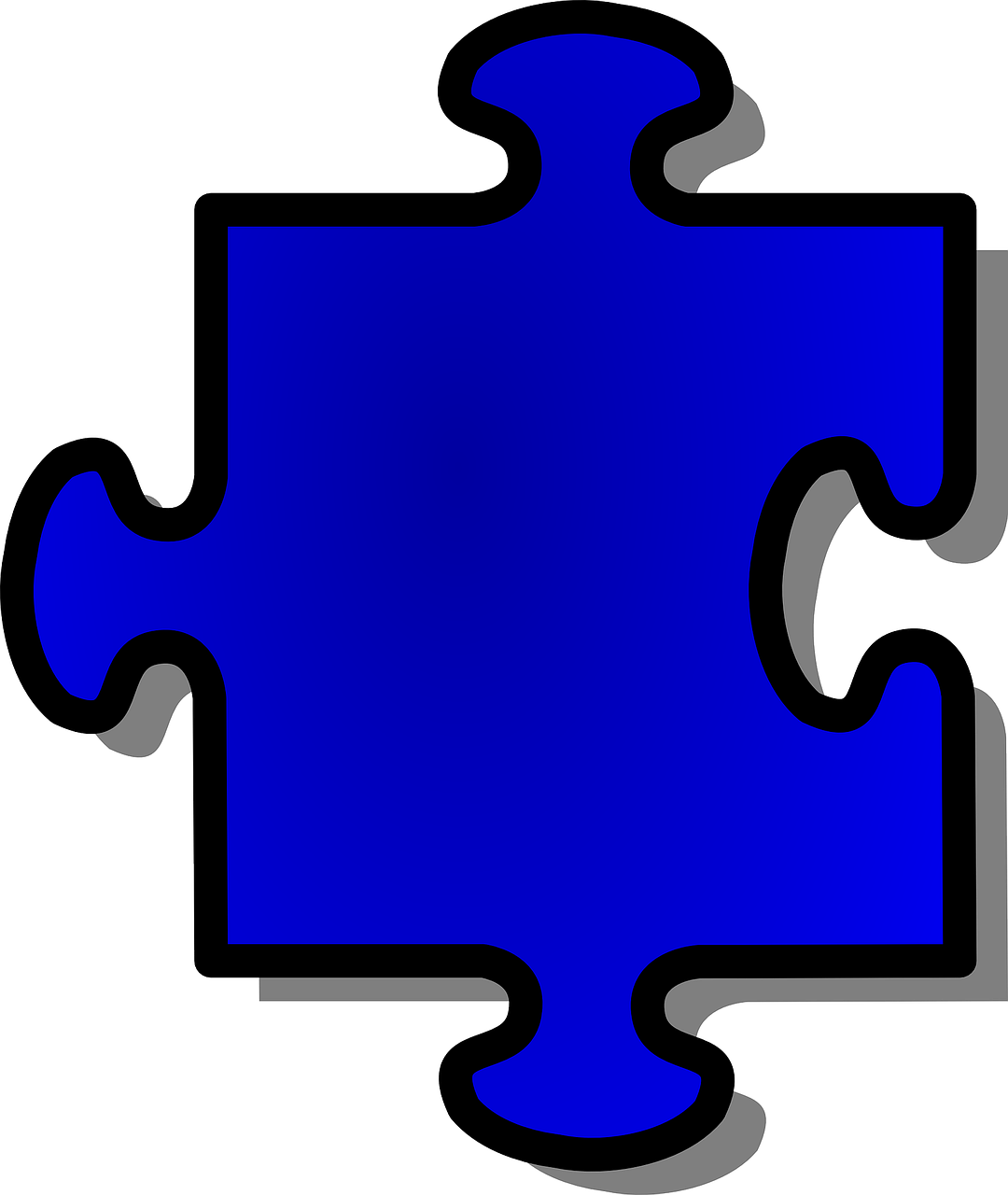 Single Blue Puzzle Piece PNG Image