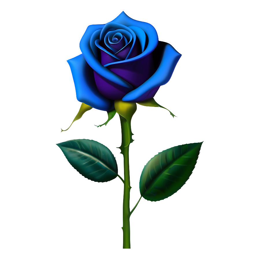 Single Blue Rose Png Nov PNG Image