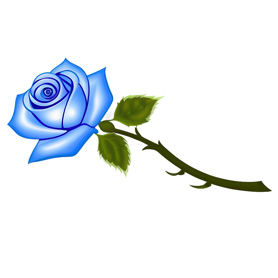 Single Blue Rose Png Twu PNG Image