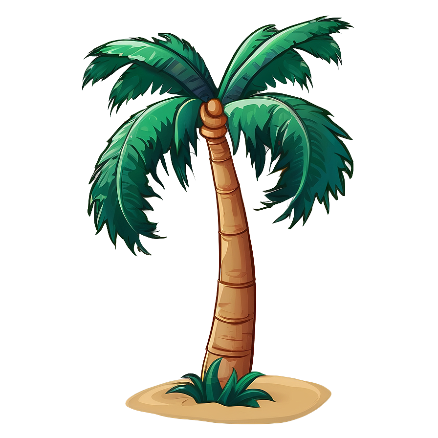 Single Cartoon Palm Tree Png Vfs PNG Image