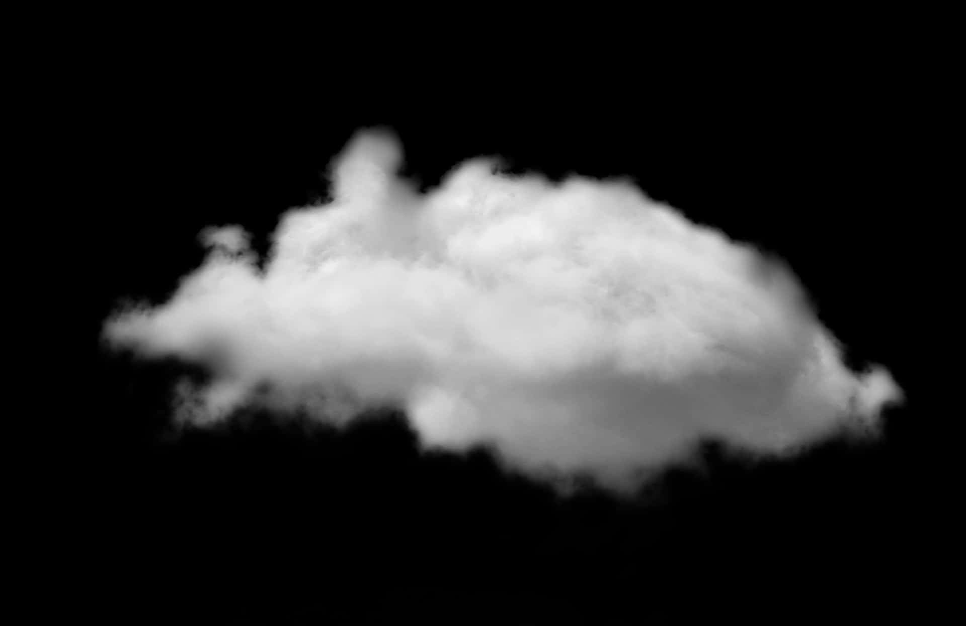 Single Cloud Black Background PNG Image