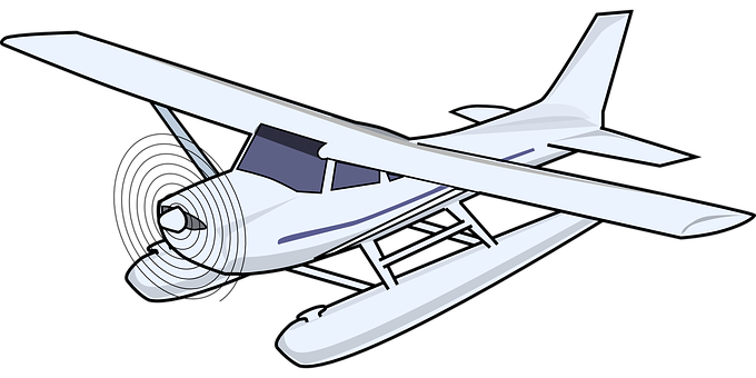 Single Engine Seaplane Illustration PNG Image