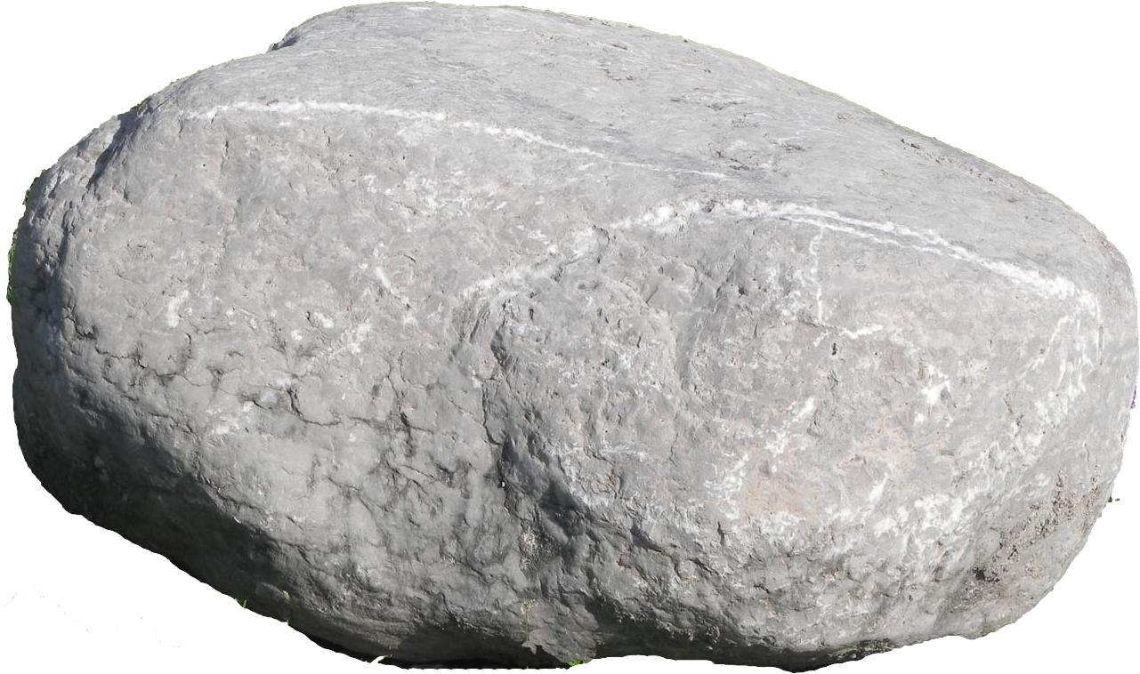 Single Gray Boulder Isolated PNG Image